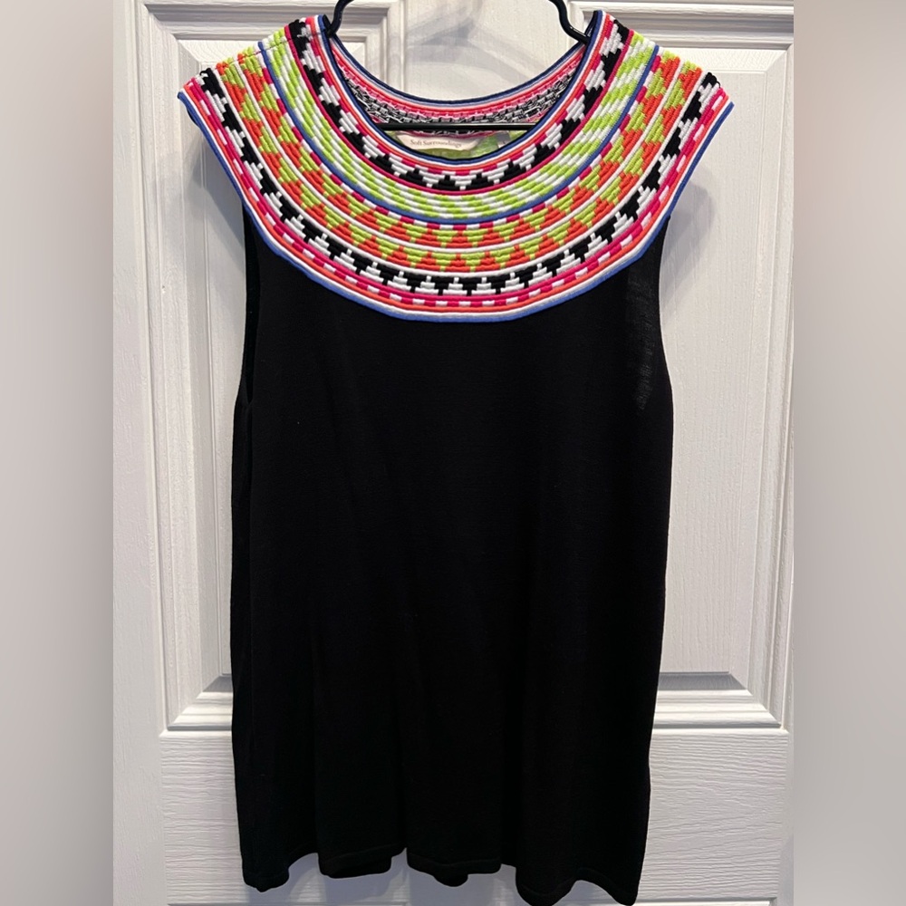 Embellished black tank